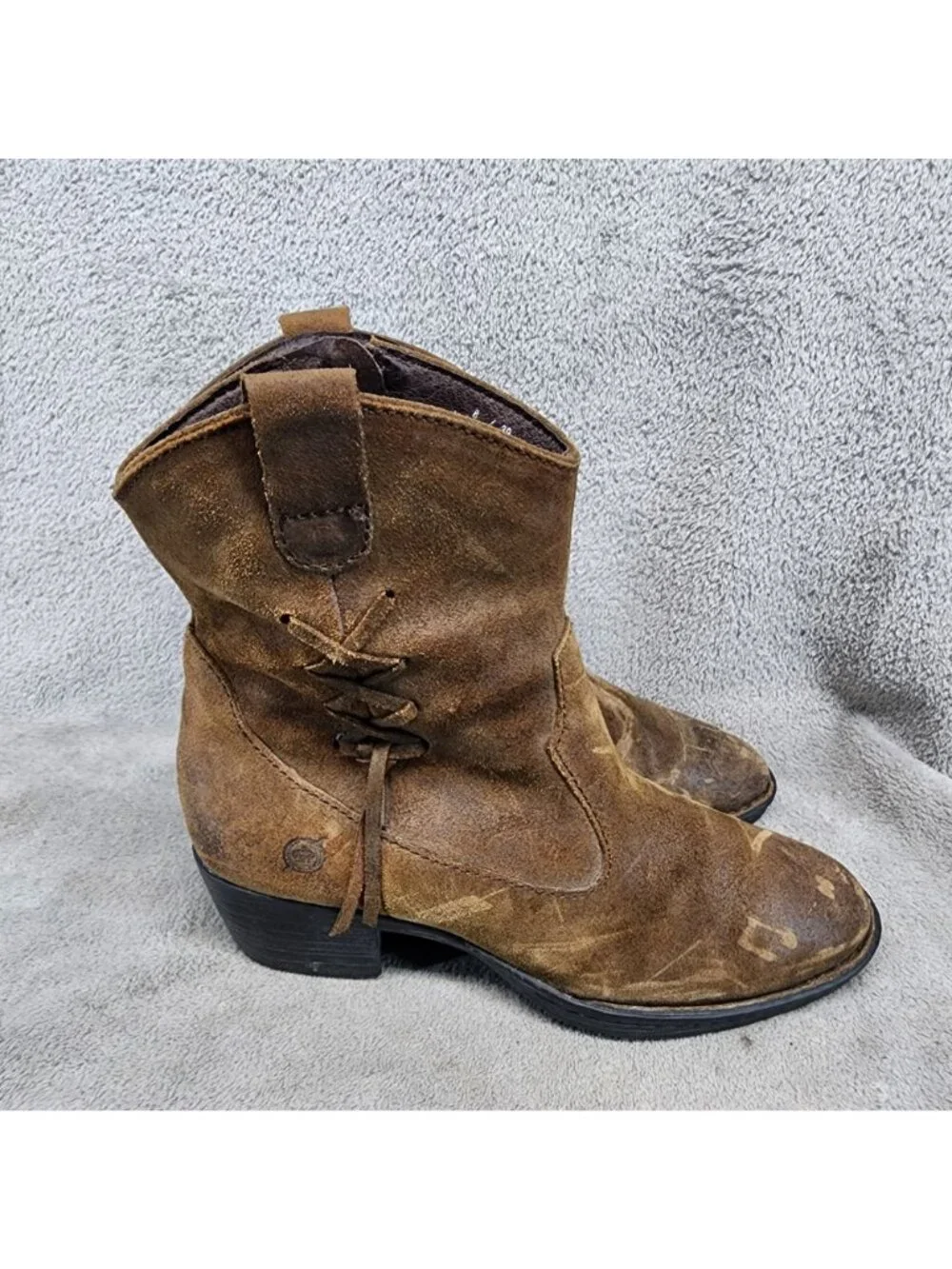Born Boots Womens Size 8 M/W Brown Leather Ankle Booties *Read*